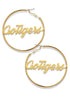 Memphis Tigers Gold Nameplate 2" Hoop Earrings