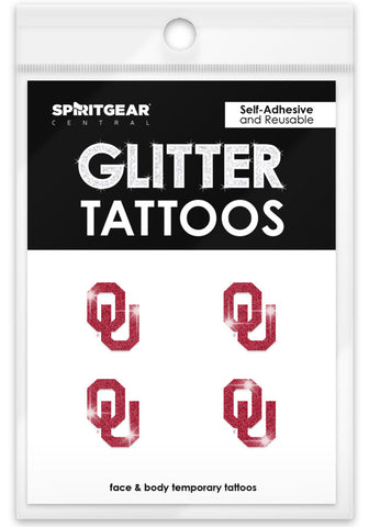 Oklahoma Sooners Glitter Tattoos 4 Pack