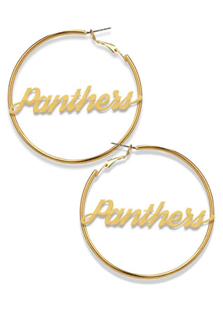 Northern Iowa Panthers Gold Nameplate 2" Hoop Earrings